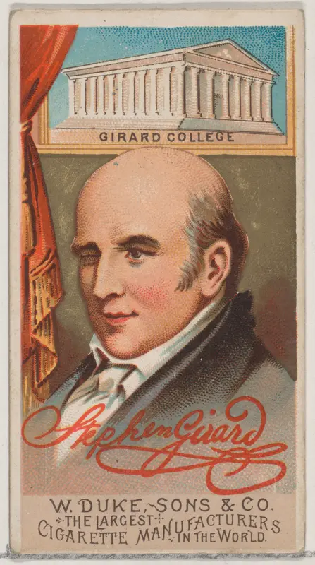 Stephen Girard, from the series Great Americans (N76) for Duke brand cigarettes Wall Art by W. Duke, Sons & Co. - High-Resolution Digital Print