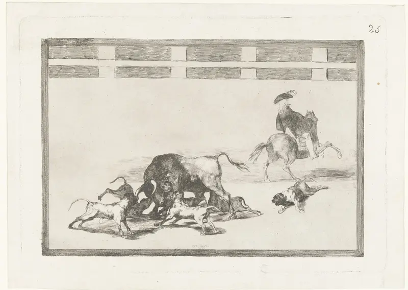 Stier aangevallen door honden Wall Art by Francisco de Goya - High-Resolution Digital Print