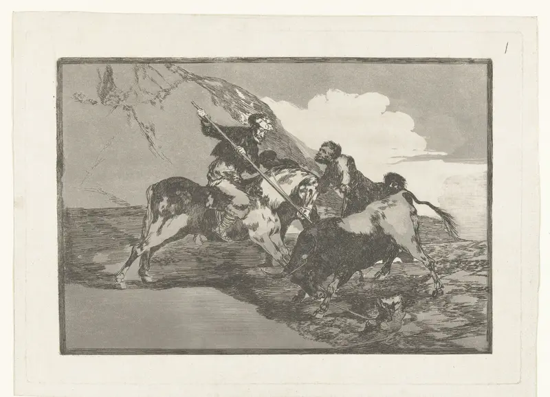 Stierenjacht te paard Wall Art by Francisco de Goya - High-Resolution Digital Print
