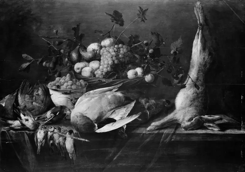 Still Life of Fruit and Game Wall Art by Pieter van Overschee - High-Resolution Digital Print