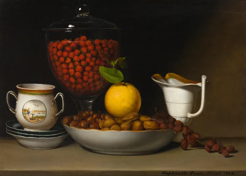 Still Life—Strawberries, Nuts, &c. Wall Art by Raphaelle Peale - High-Resolution Digital Print