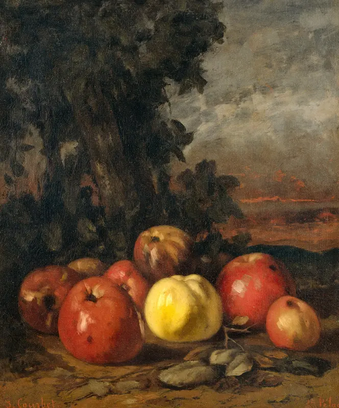 Still Life with Apples Wall Art by Gustave Courbet - High-Resolution Digital Print