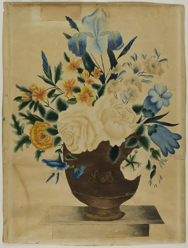 Still Life with Flower Arrangement in Pot Wall Art by Unknown artist - High-Resolution Digital Print