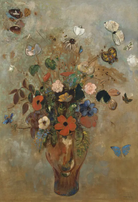 Still Life with Flowers Wall Art by Odilon Redon - High-Resolution Digital Print