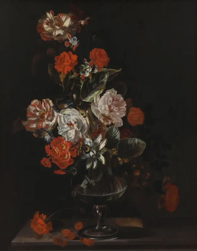 Still Life with Flowers Wall Art by Jacob Campo Weyerman - High-Resolution Digital Print