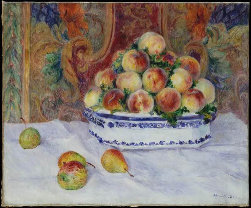 Still Life with Peaches Wall Art by Auguste Renoir - High-Resolution Digital Print