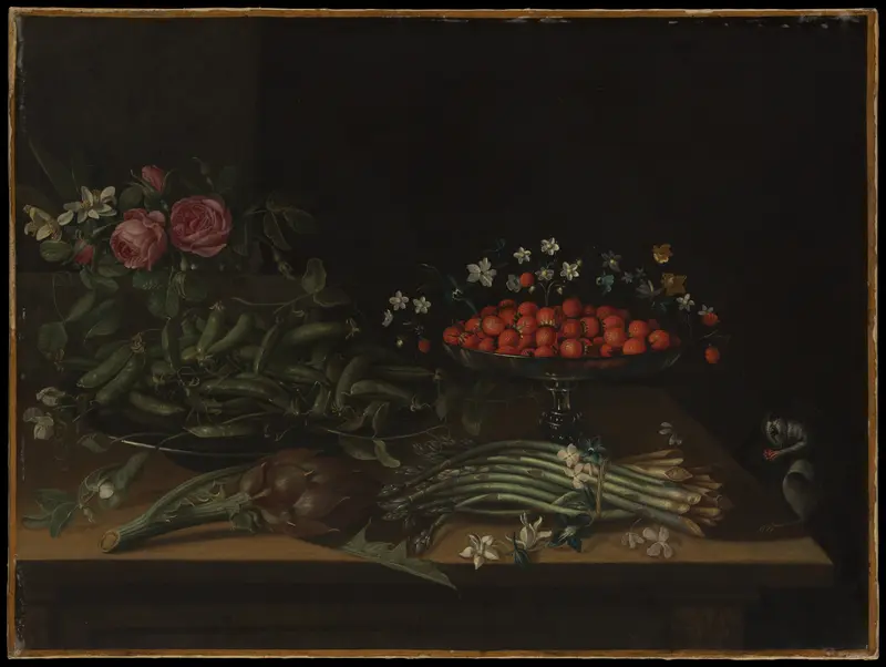 Still Life with Strawberries Wall Art by French Painter - High-Resolution Digital Print