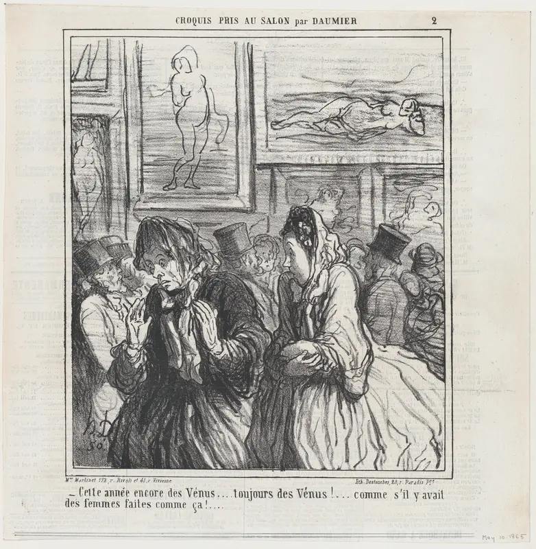 Still more Venuses this year... always Venuses!... as if there were any women built like that!, from 'Sketches from the Salon,' published in Le Charivari, May 10, 1865 Wall Art by Honoré Daumier - High-Resolution Digital Print