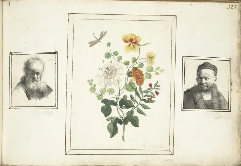 Stilleven met bloemen, een hoofd en een buste van een man Wall Art by Machtelt Moninckx - High-Resolution Digital Print