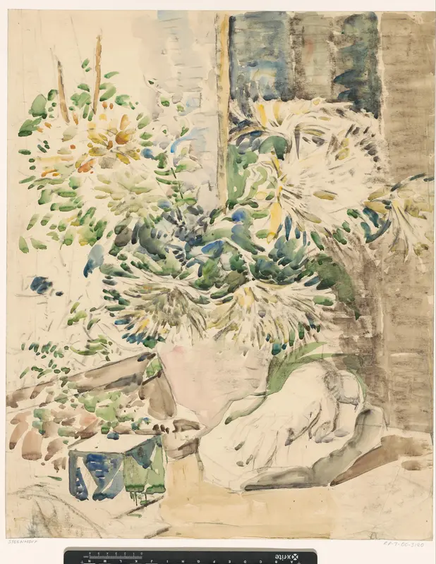 Stilleven met bloemen in een vaas Wall Art by Unknown - High-Resolution Digital Print