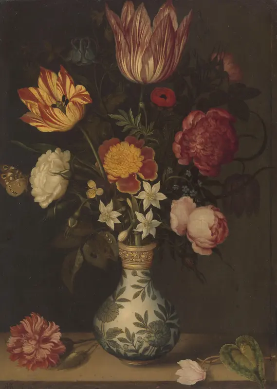 Stilleven met bloemen in een Wan-Li vaas Wall Art by Unknown - High-Resolution Digital Print