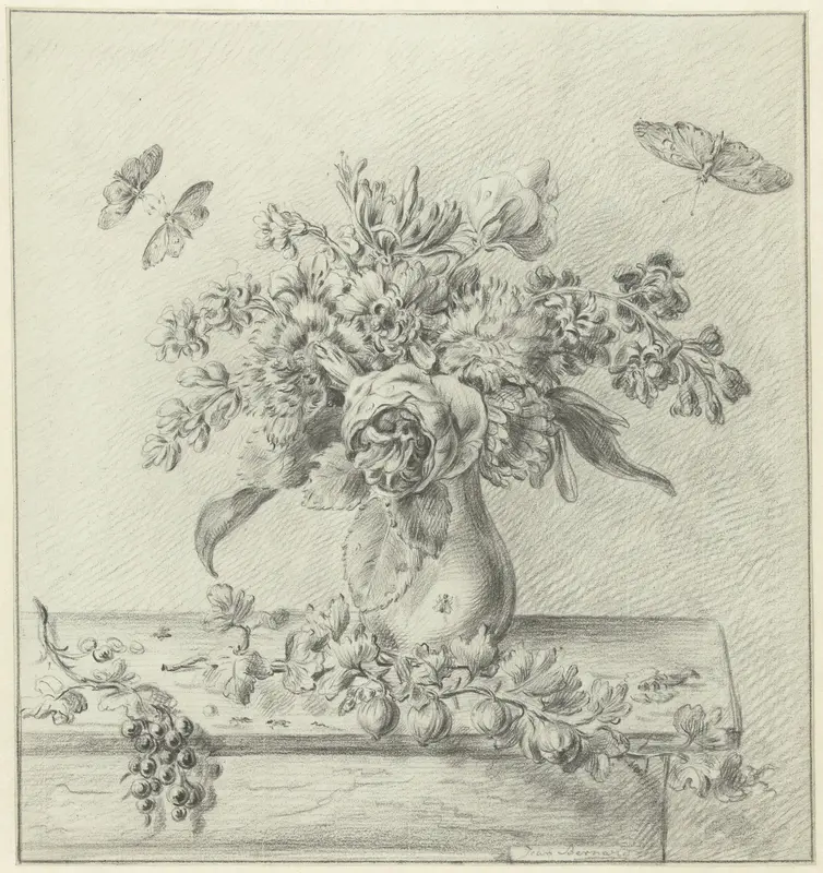 Stilleven met bloemstuk, vruchten en insecten Wall Art by Jean Bernard - High-Resolution Digital Print