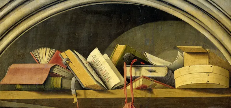 Stilleven met boeken in een nis Wall Art by Barthélémy d' Eyck - High-Resolution Digital Print