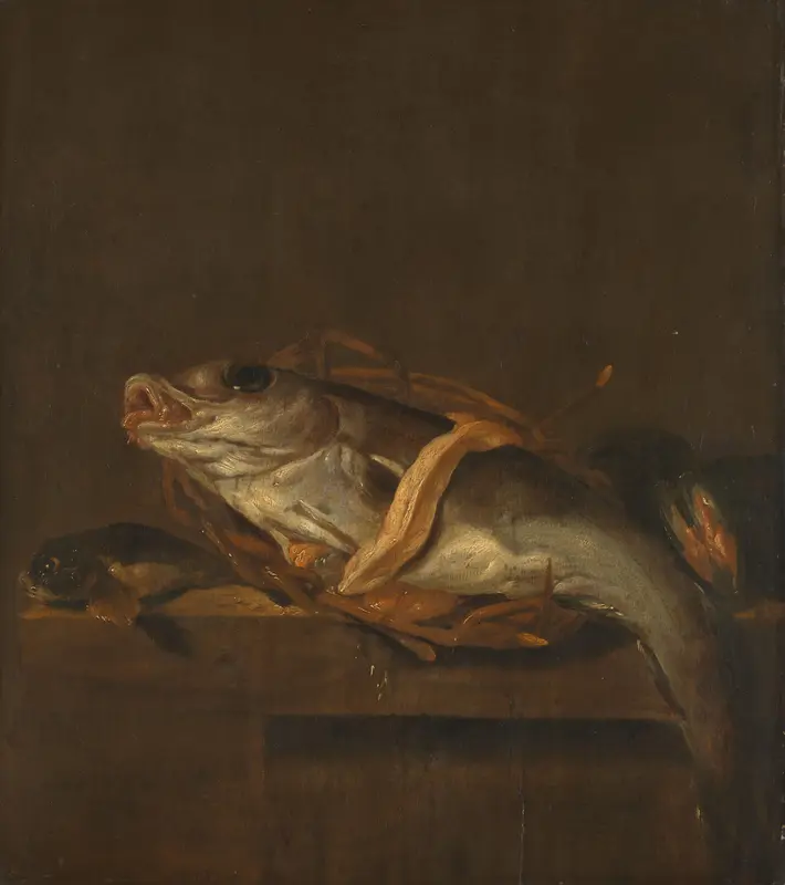 Stilleven met een schelvis en een knorhaan Wall Art by Jan Vonck - High-Resolution Digital Print