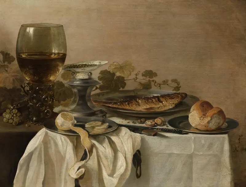 Stilleven met een vis Wall Art by Unknown - High-Resolution Digital Print