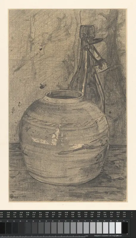 Stilleven met gemberpot en fles Wall Art by Unknown - High-Resolution Digital Print