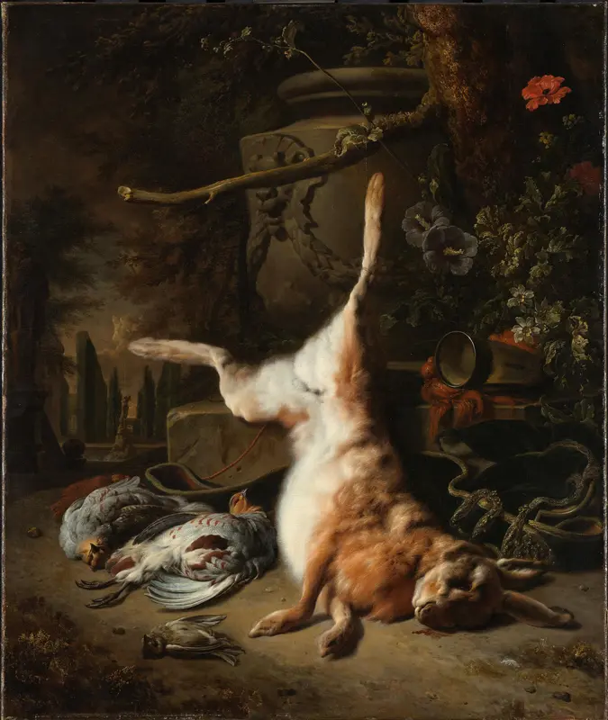 Stilleven met haas en andere jachtbuit Wall Art by Jan Weenix - High-Resolution Digital Print