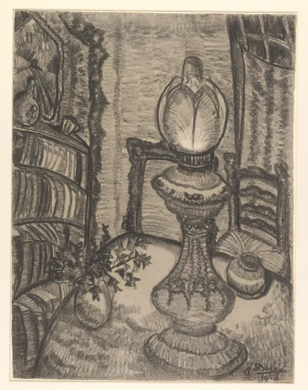 Stilleven met olielamp Wall Art by Unknown - High-Resolution Digital Print