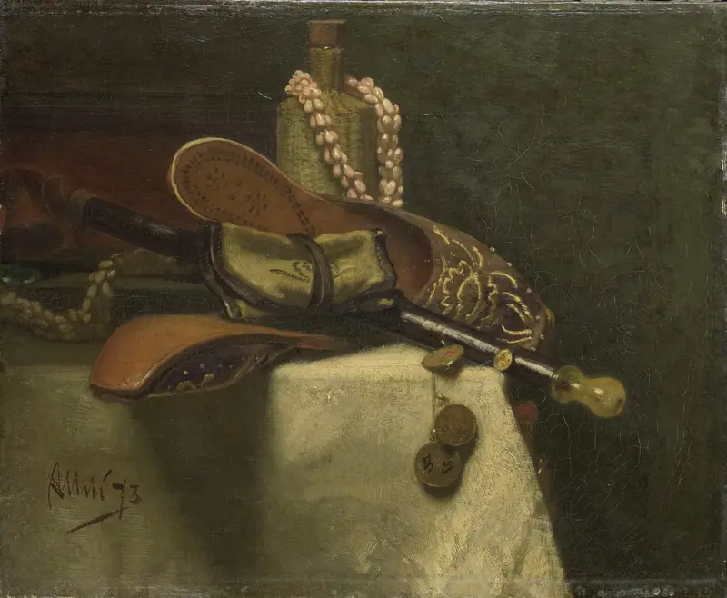 Stilleven met oosterse muilen Wall Art by August Allebé - High-Resolution Digital Print