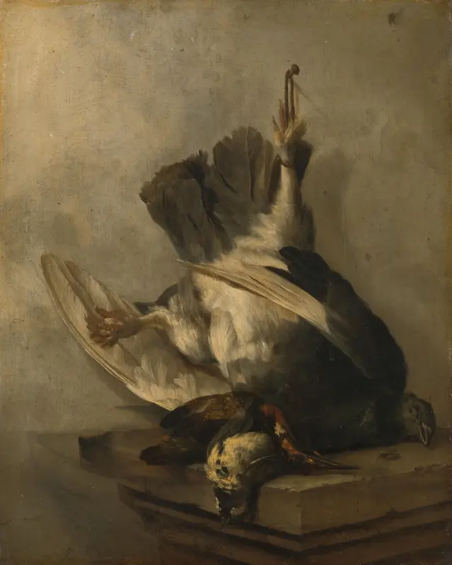 Stilleven met specht en snippen Wall Art by Cornelis Lelienbergh - High-Resolution Digital Print