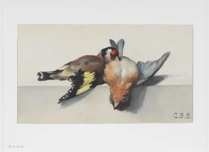 Stilleven met twee dode vogels Wall Art by Cornelis Samuel Stortenbeker - High-Resolution Digital Print