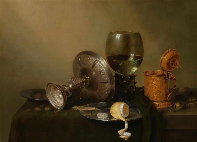 Stilleven met vergulde bierkan Wall Art by Unknown - High-Resolution Digital Print