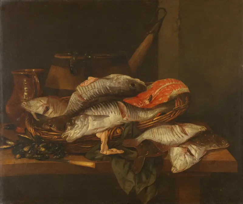 Stilleven met vissen Wall Art by Unknown - High-Resolution Digital Print