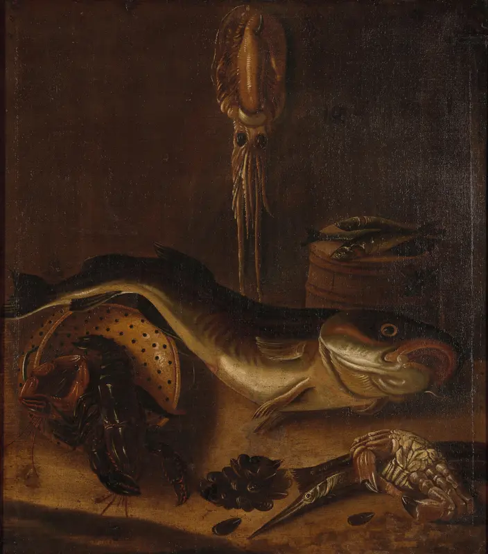 Stilleven met vissen Wall Art by A. van Doeff - High-Resolution Digital Print