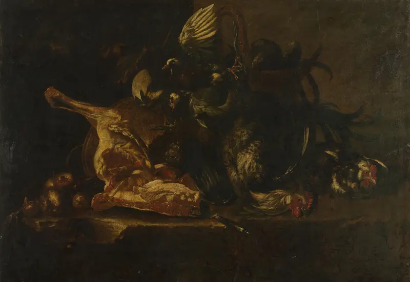 Stilleven met vlees en dode vogels Wall Art by Unknown - High-Resolution Digital Print