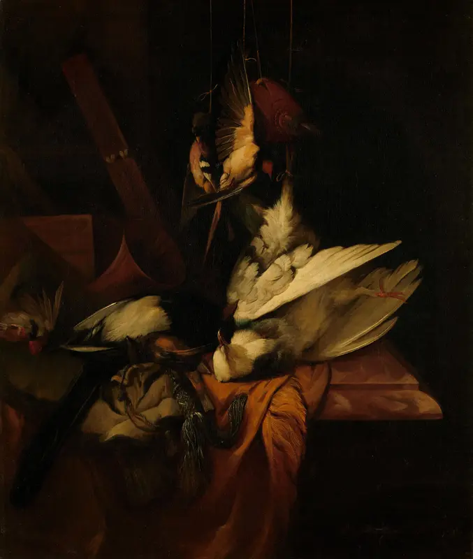 Stilleven met vogels en jachtgerei Wall Art by Unknown - High-Resolution Digital Print