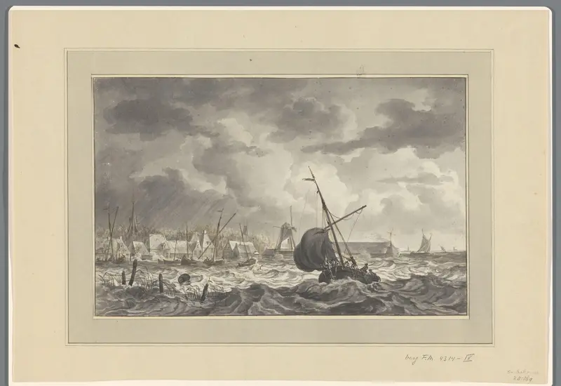 Storm en hoogwater bij Elburg, 21 november 1776 Wall Art by anonymous - High-Resolution Digital Print