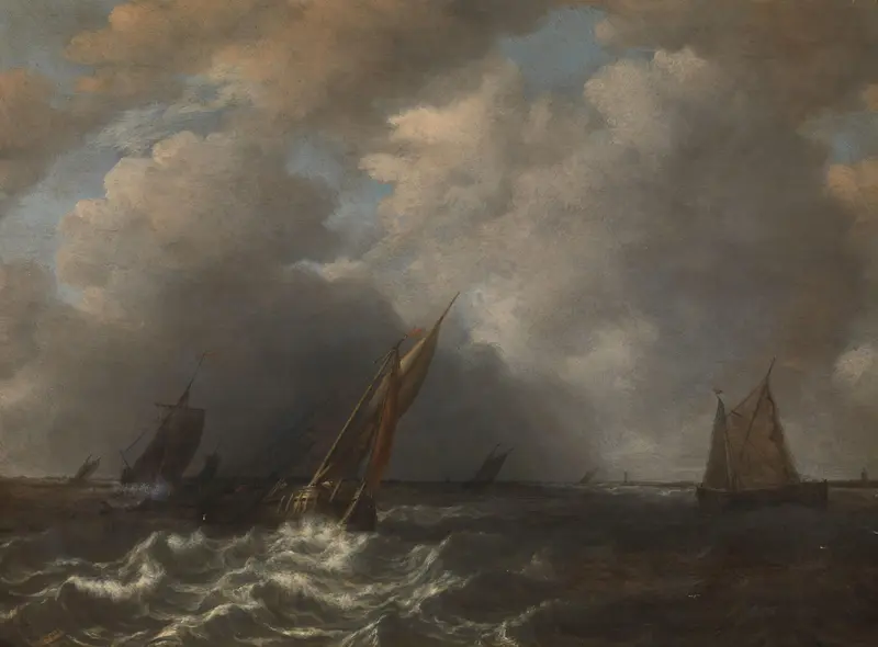 Storm on the Meuse River Wall Art by Hendrick Martensz Sorgh - High-Resolution Digital Print