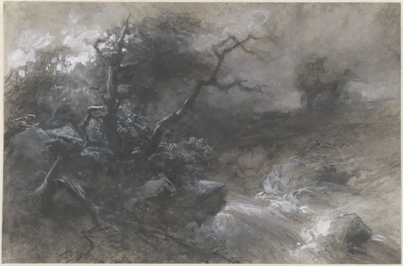 Stormachtig landschap met beek Wall Art by Ferdinand Carl Sierich - High-Resolution Digital Print