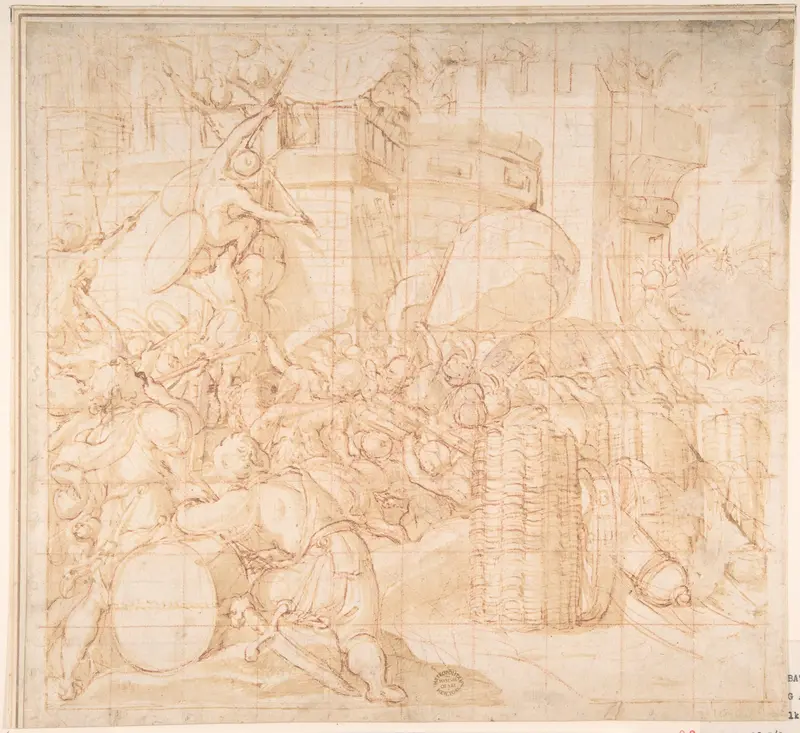 Storming a City Wall Art by Anonymous, Italian, 16th century - High-Resolution Digital Print