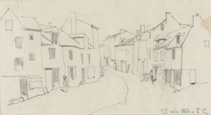 Straat in een Frans stadje Wall Art by Louis-Adolphe Hervier - High-Resolution Digital Print