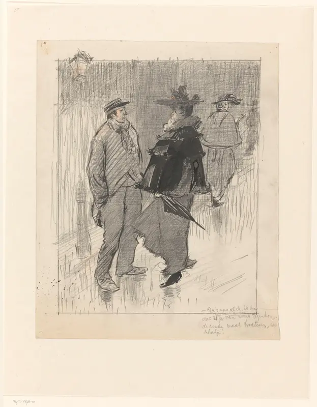 Straatdeern en buitenman Wall Art by Henricus - High-Resolution Digital Print