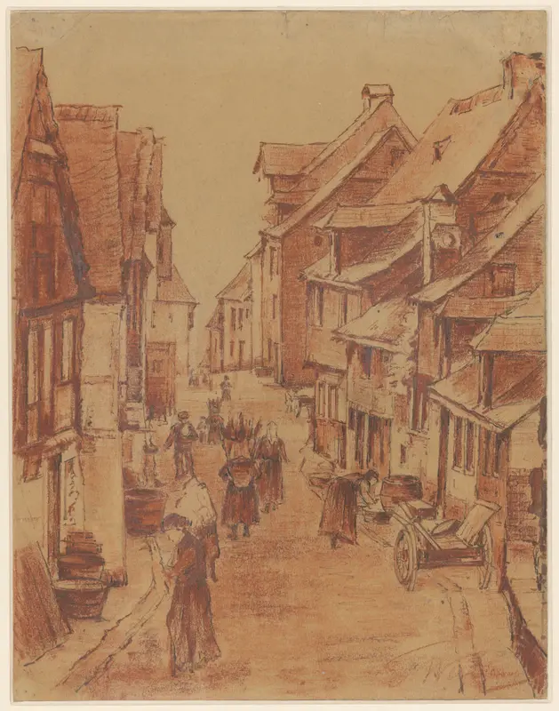 Straatje in een Duits dorp Wall Art by Froukje Wartena - High-Resolution Digital Print