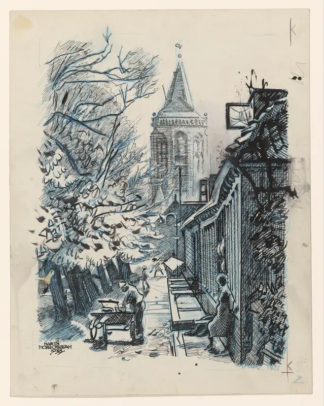 Straatje met gezicht op de St. Nicolaaskerk te Monnickendam Wall Art by Martin Monnickendam - High-Resolution Digital Print