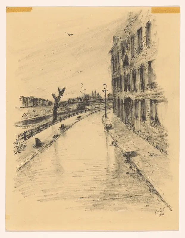 Straatscène in de winter Wall Art by Unknown - High-Resolution Digital Print