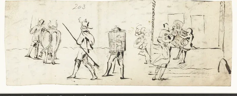 Straatscene met werkende mannen en spelende jongens Wall Art by Unknown - High-Resolution Digital Print