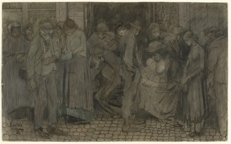 Straattafereel in Londen Wall Art by Jan Toorop - High-Resolution Digital Print