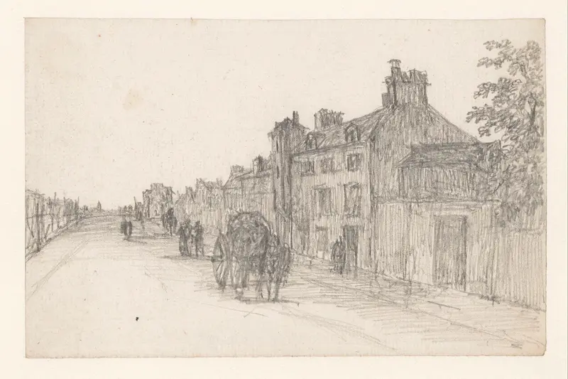 Straatweg met sleperskar; rechts huizen Wall Art by Georges Michel - High-Resolution Digital Print
