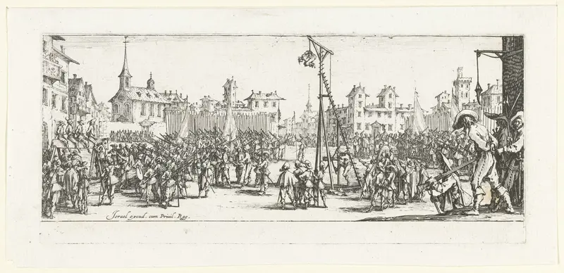 Strafmaatregelen: de wipgalg Wall Art by Jacques Callot - High-Resolution Digital Print