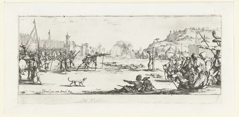 Strafmaatregelen: het vuurpeloton Wall Art by Jacques Callot - High-Resolution Digital Print