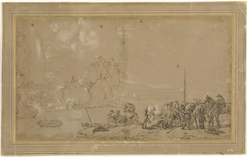 Strandgezicht met een laadplaats Wall Art by anonymous - High-Resolution Digital Print
