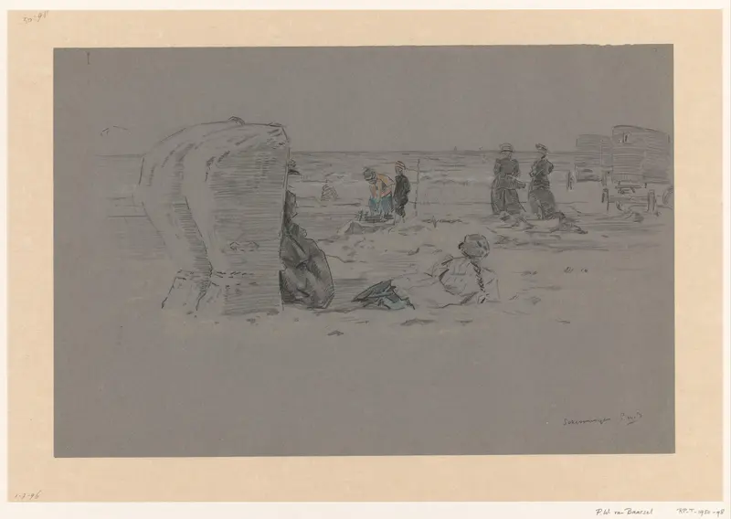 Strandgezicht te Scheveningen Wall Art by Pieter Willem van Baarsel - High-Resolution Digital Print