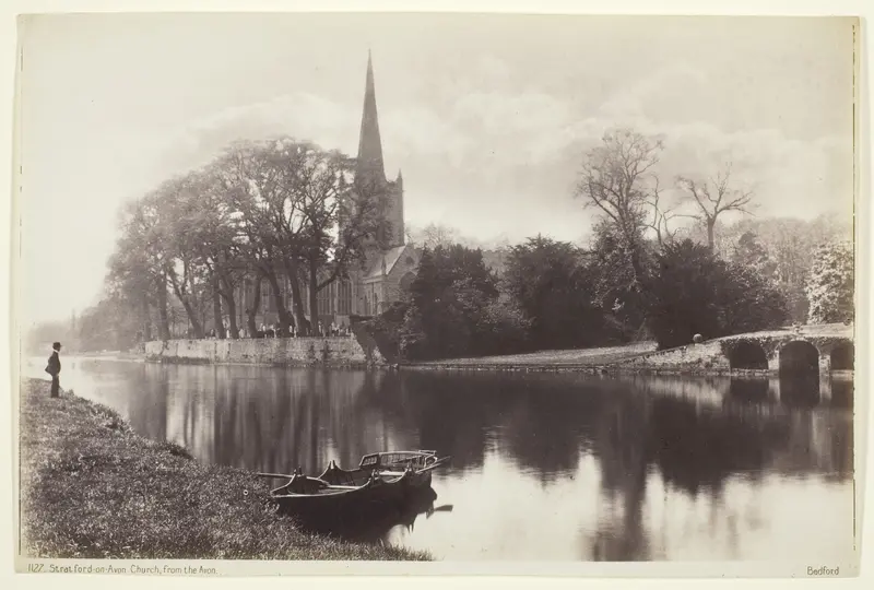Stratford-on-Avon, Church from the Avon Wall Art by Francis Bedford - High-Resolution Digital Print