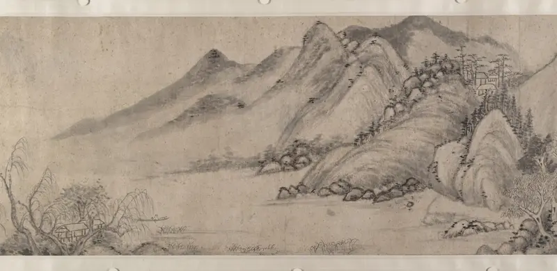 Streams and Mountains in Autumn Mist Wall Art by Bian Wenyu - High-Resolution Digital Print