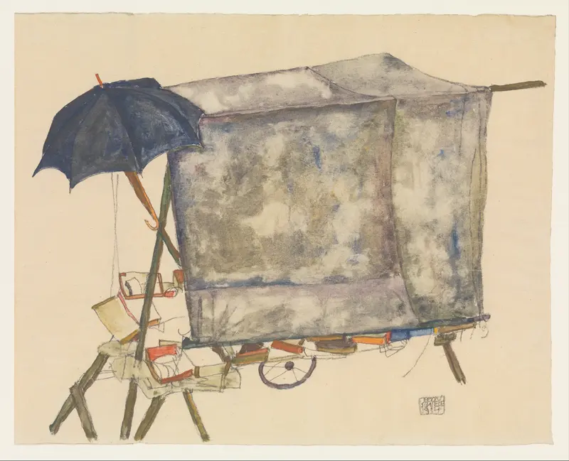 Street Cart Wall Art by Egon Schiele - High-Resolution Digital Print