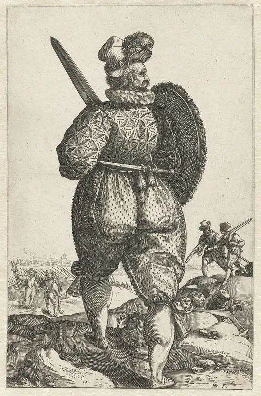 Strijder met zwaard, op de rug gezien Wall Art by Hendrick Goltzius - High-Resolution Digital Print